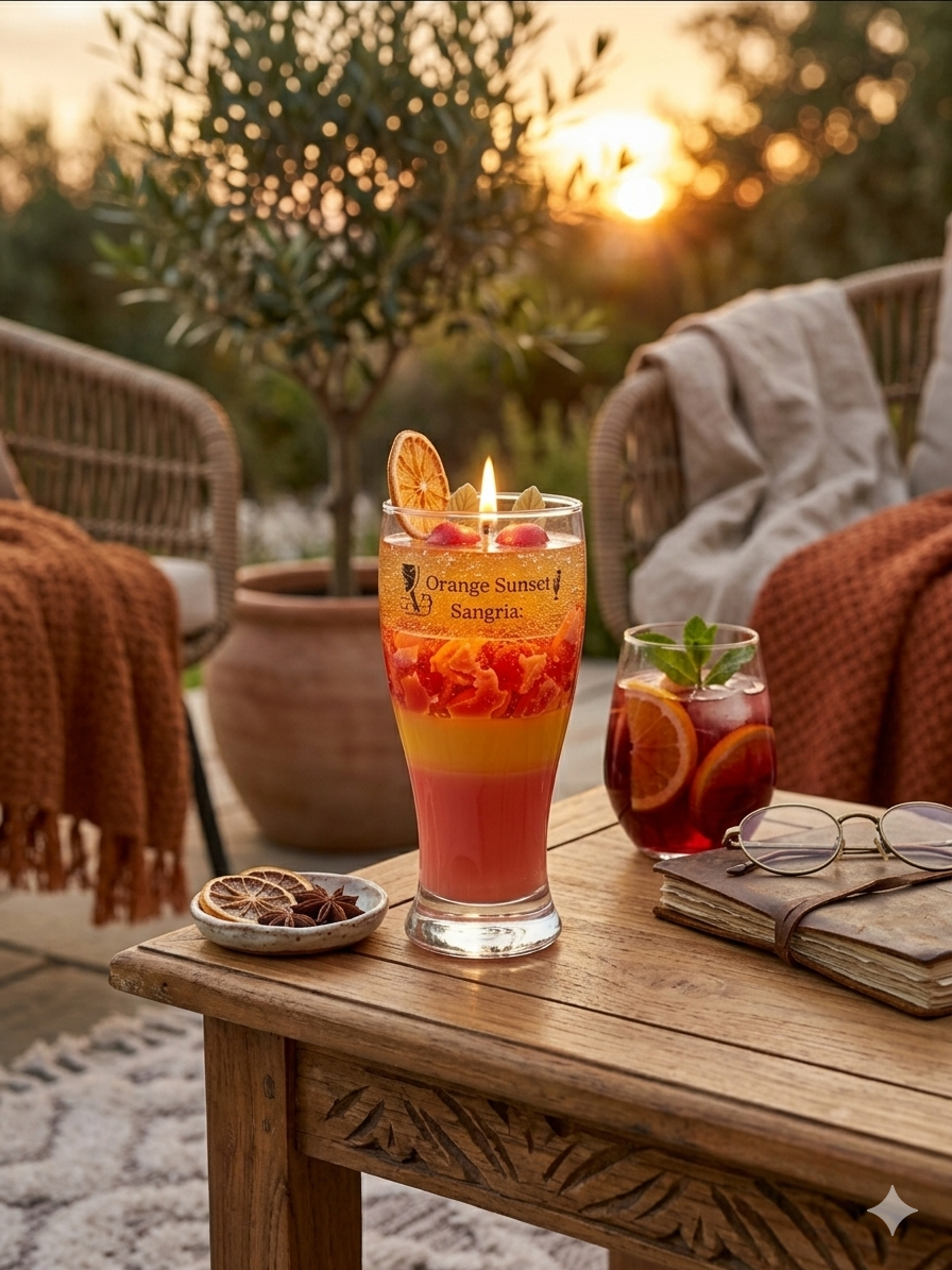 Luxury Cocktail candle orange sunset sangria