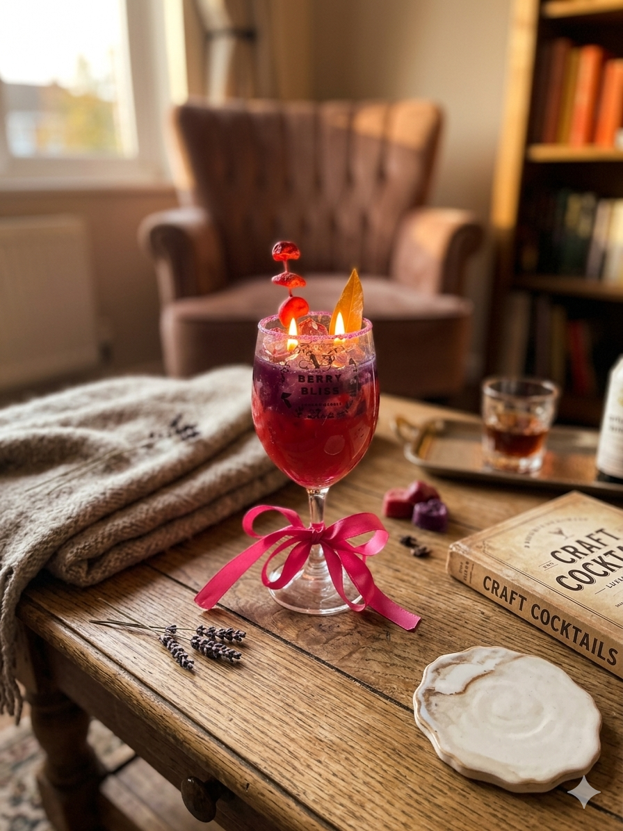 Berry bliss cocktail Juice luxury gift candle , hand made craft