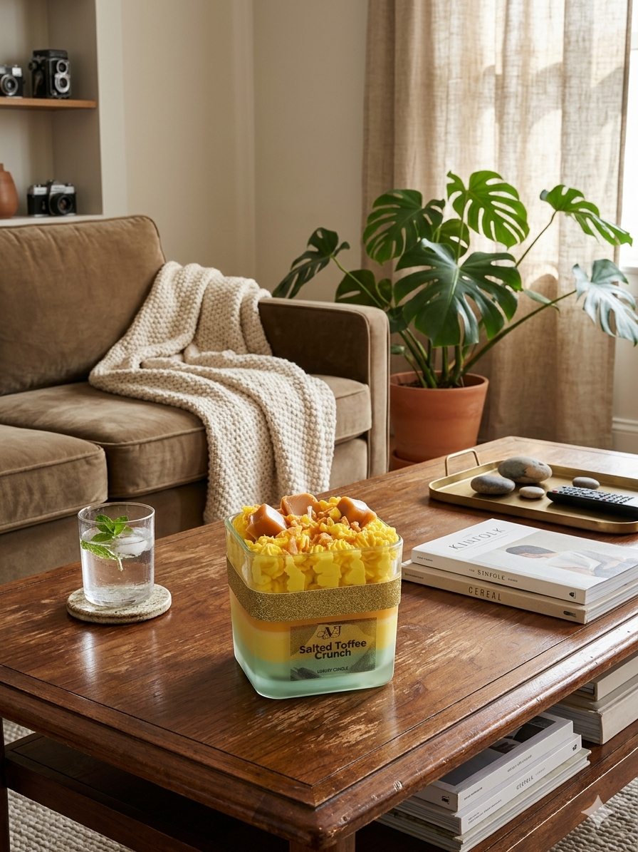 Salted Toffee Crunch Candle – Caramel Dessert Luxury